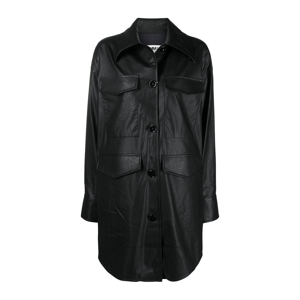 Button up overshirt jacket black