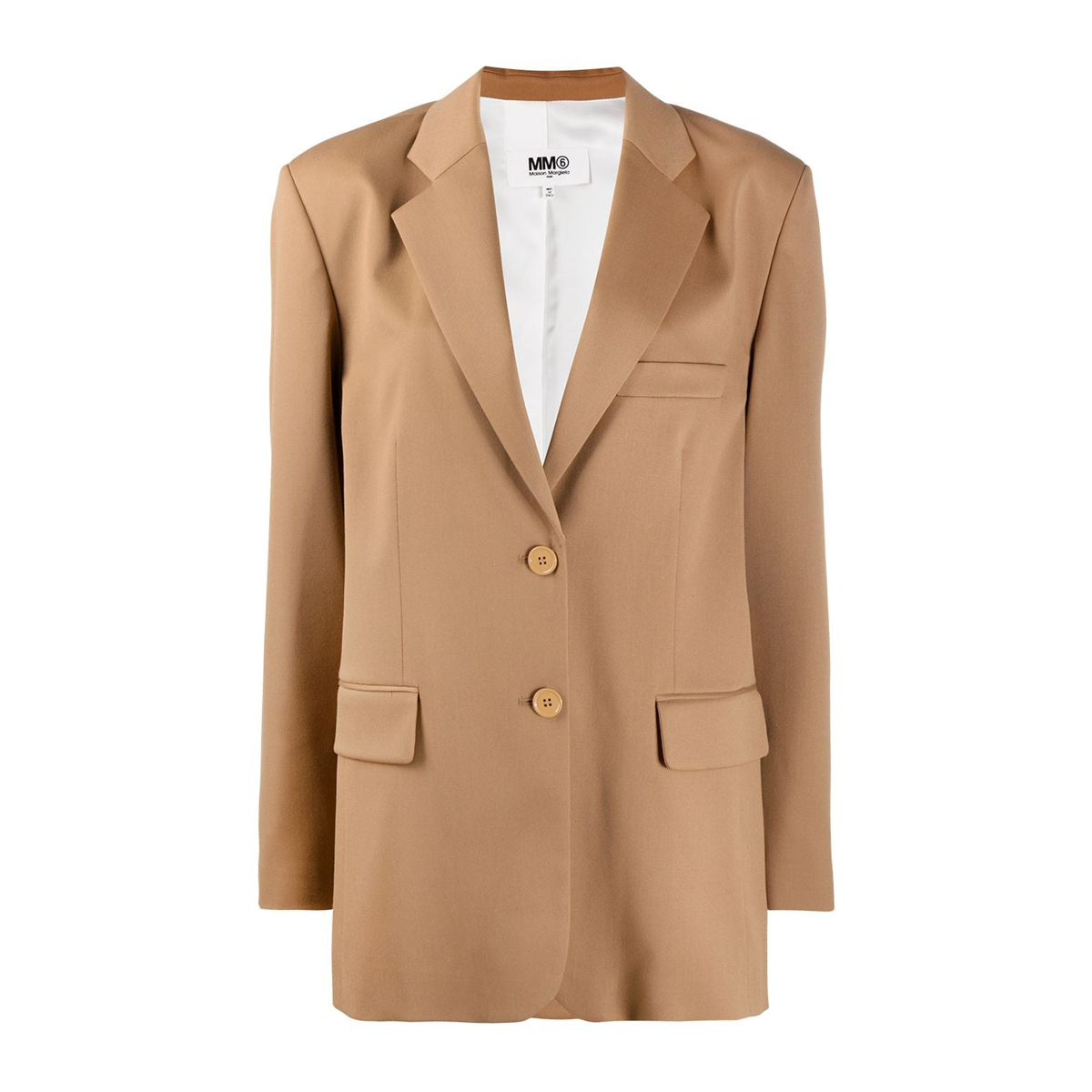 Single breasted tailored blazer camel