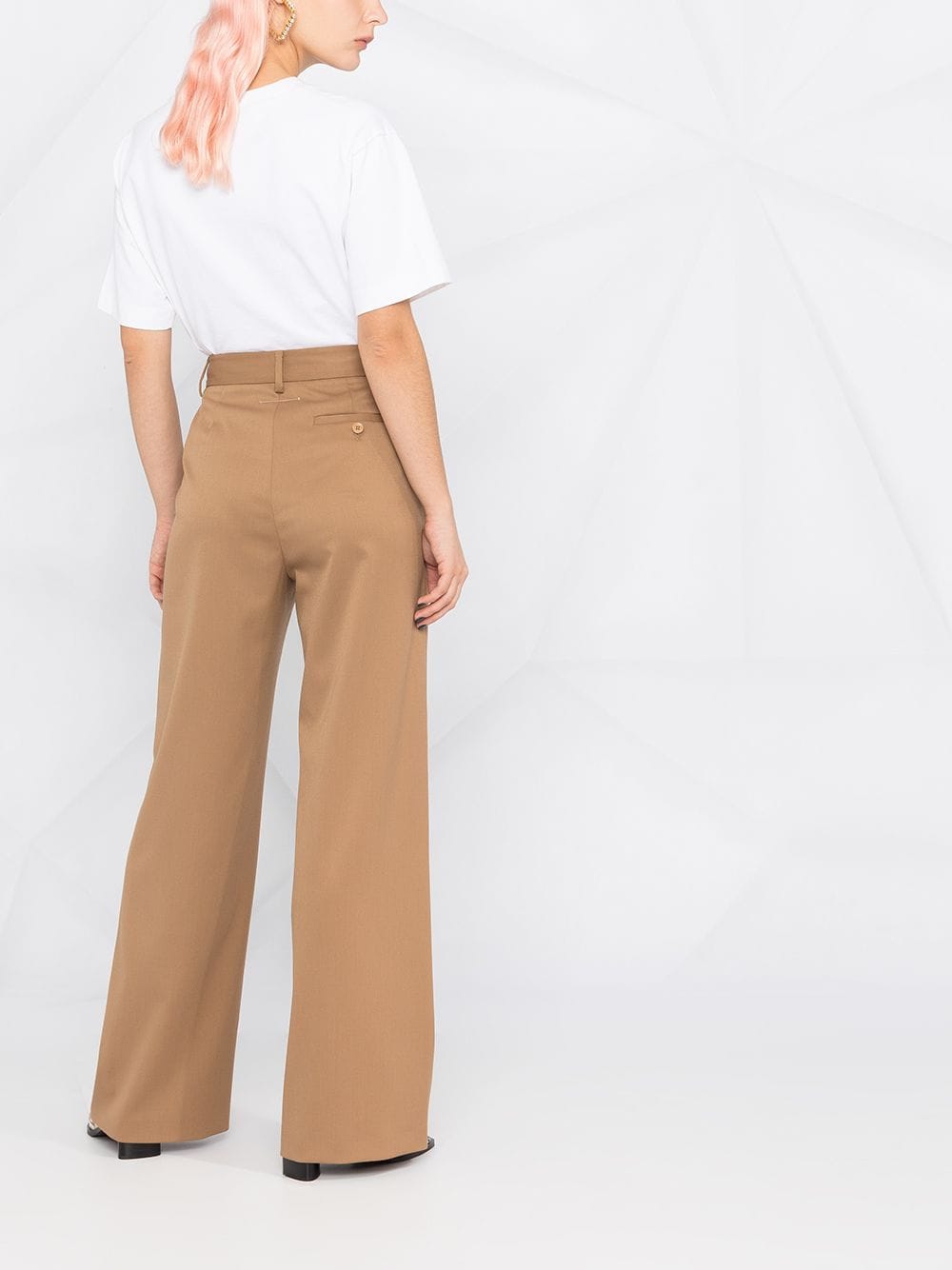 High waist tailored trousers camel