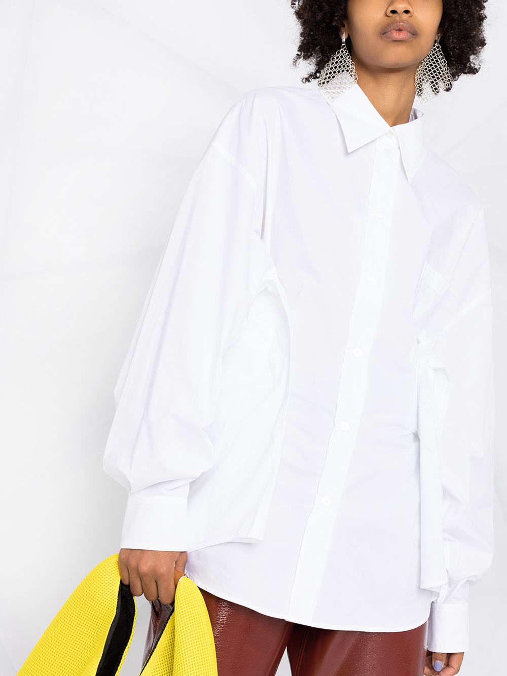 Draped panel shirt white