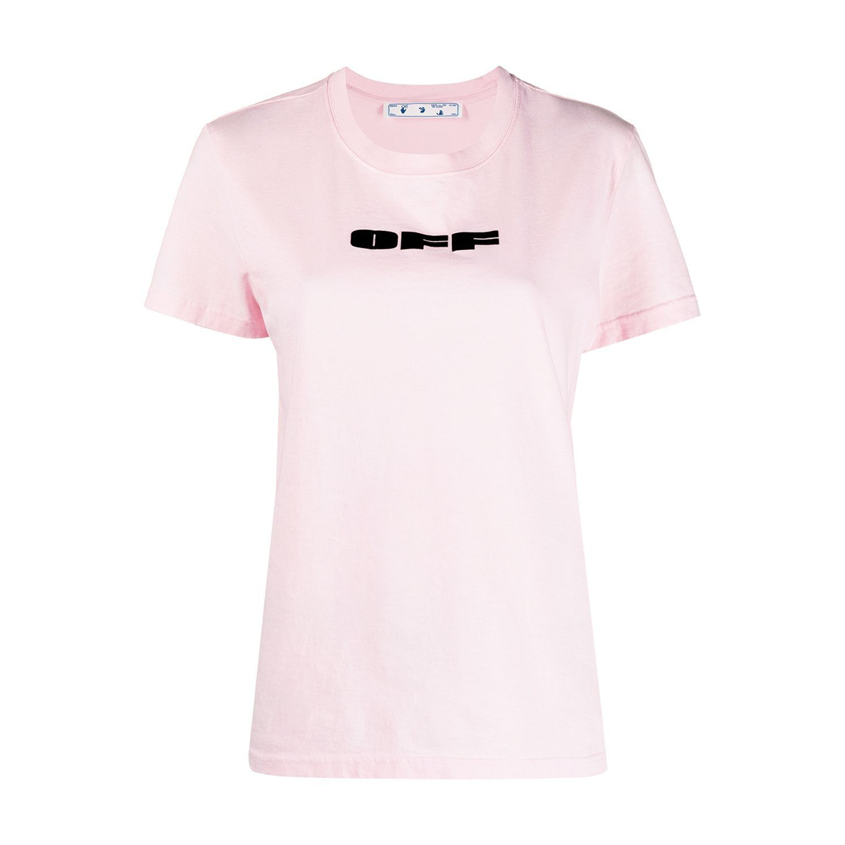 Off bold flock casual tee pink black