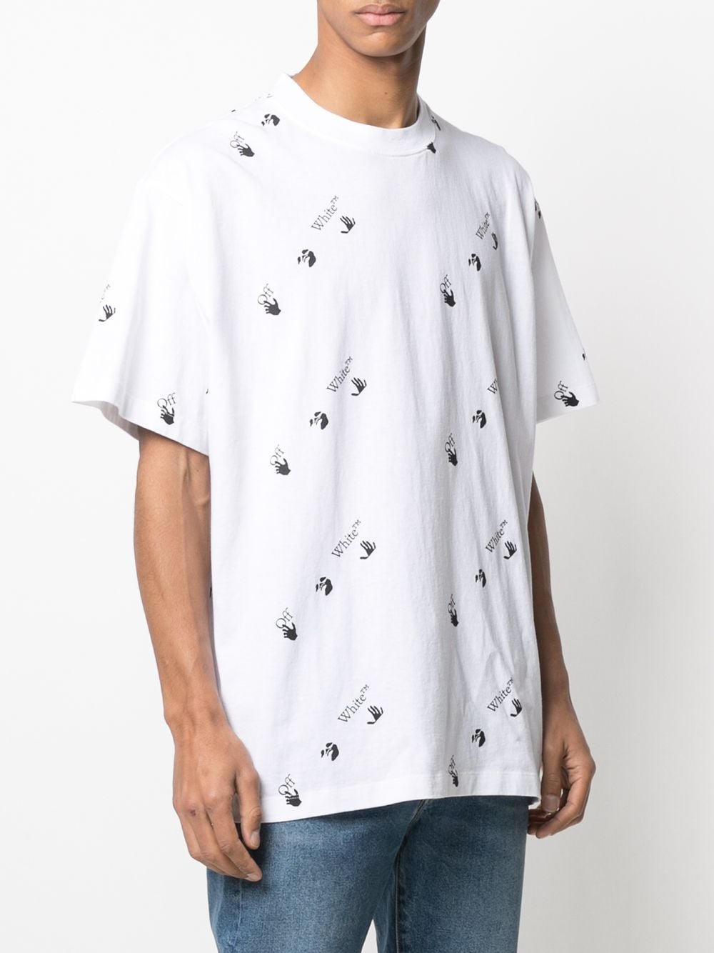 Allover s/s over tee white