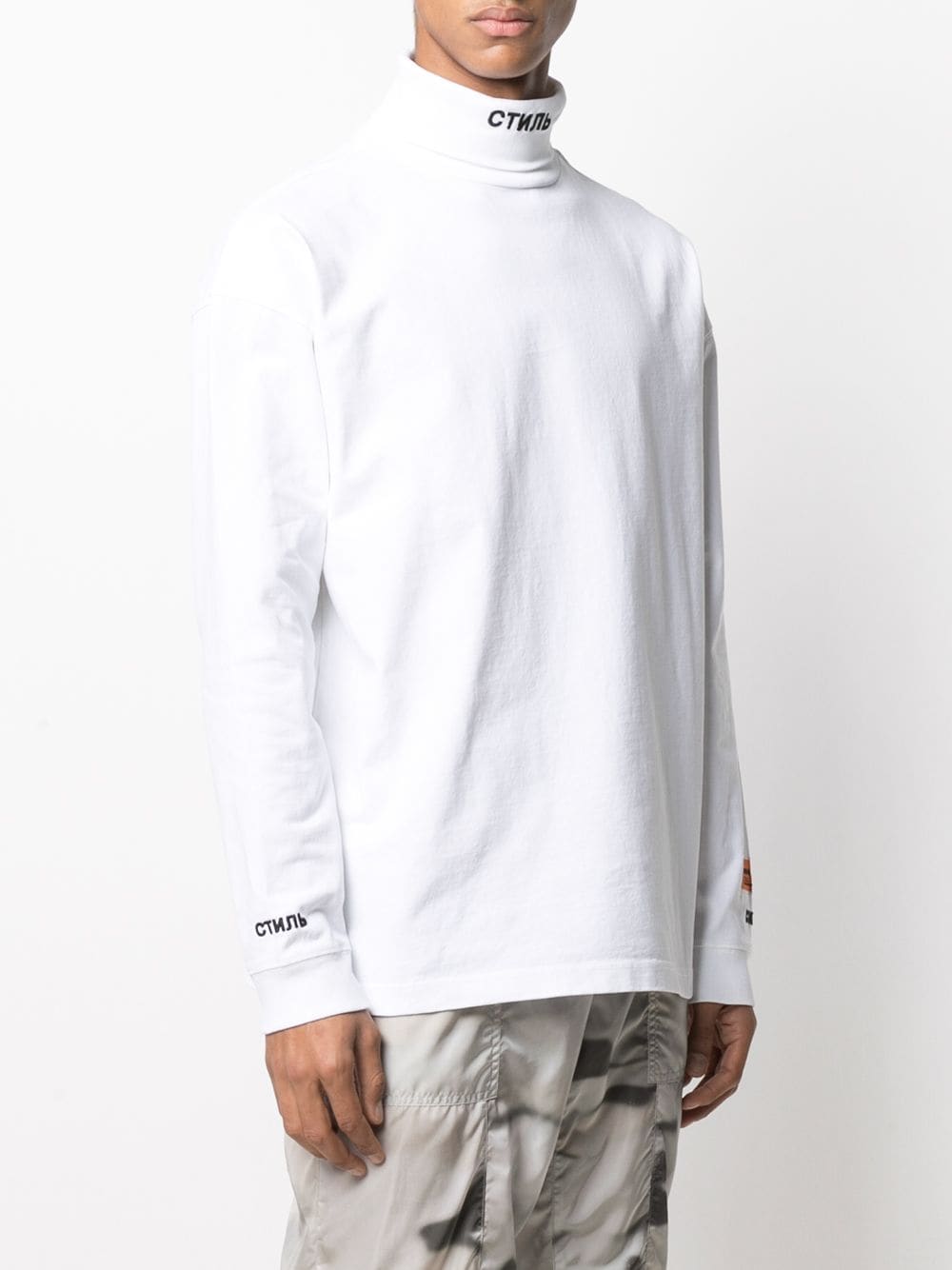 CTNMB roll neck tee white