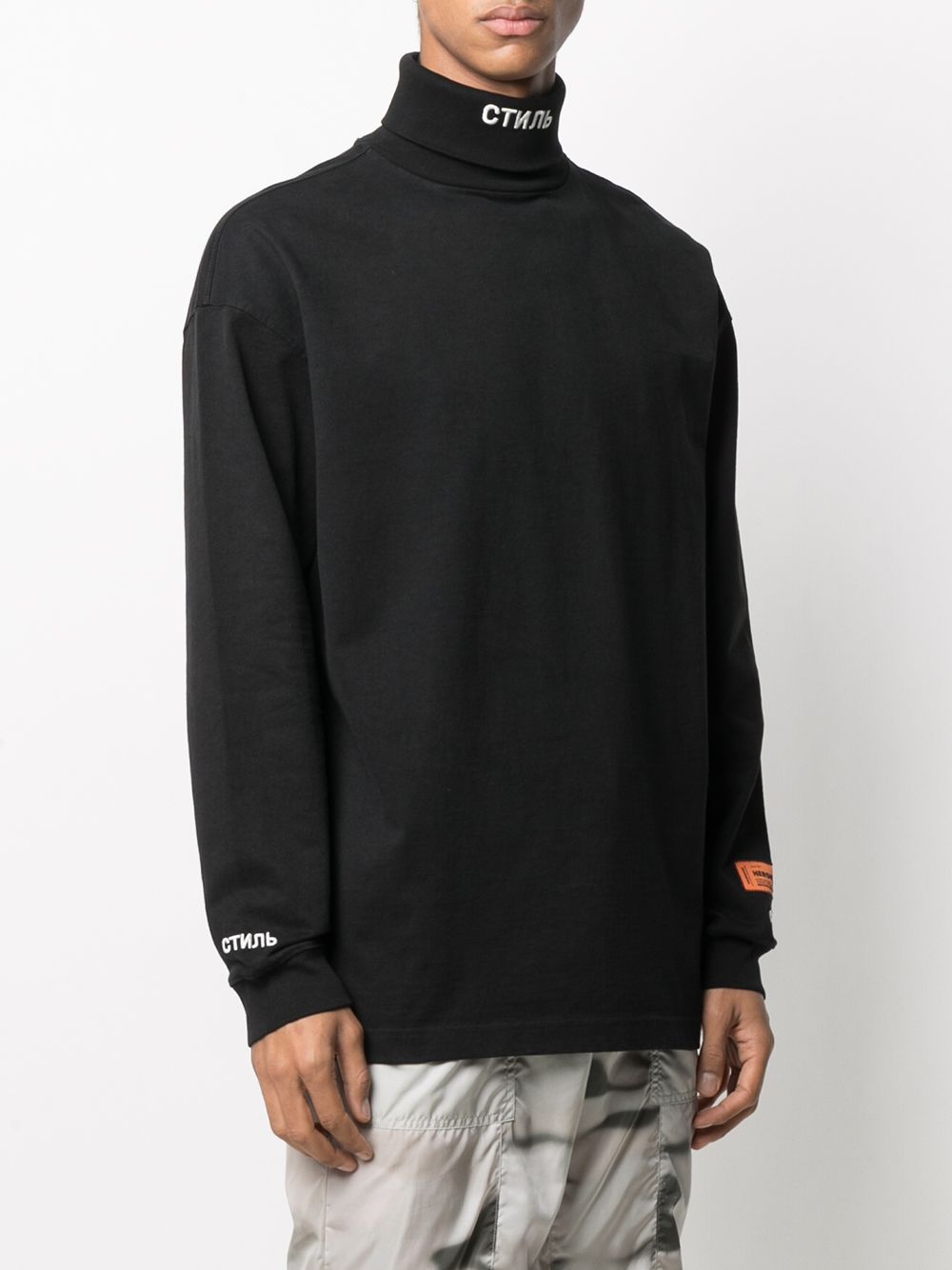 CTNMB roll neck tee black
