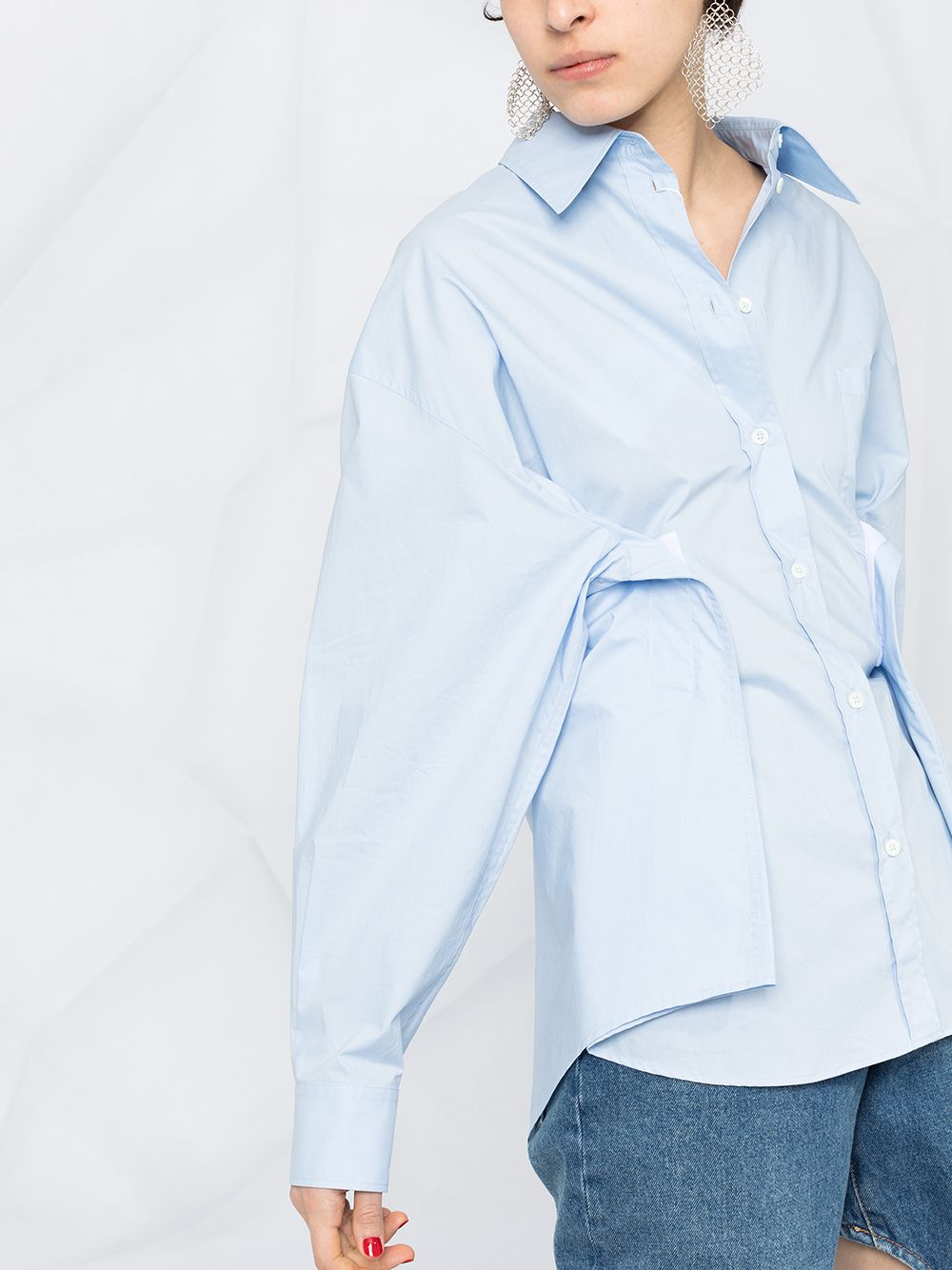 Draped panel shirt sky