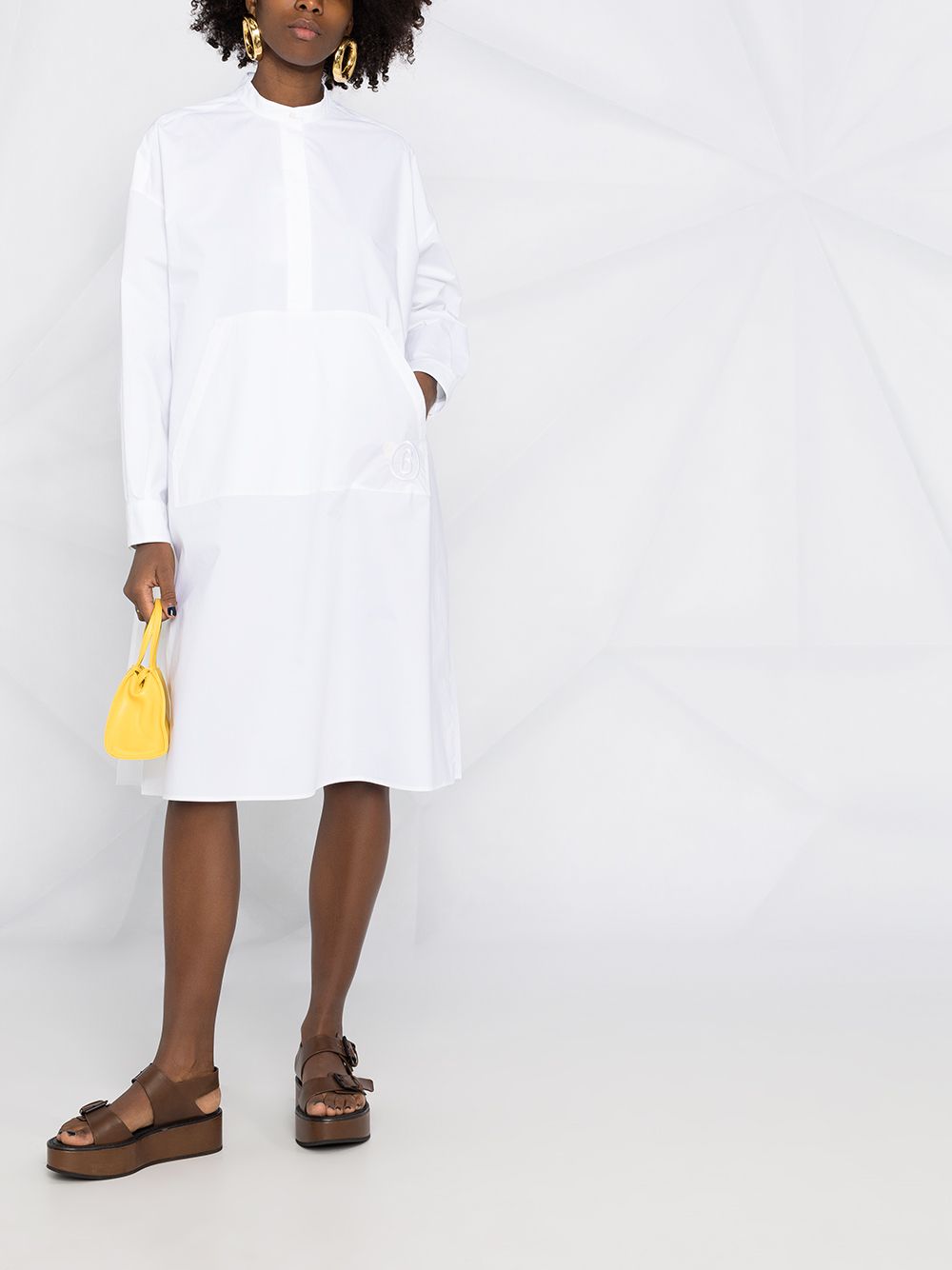 Pleated shirt dress white