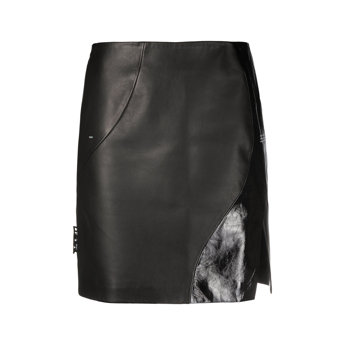 Spiral side split mini skirt black