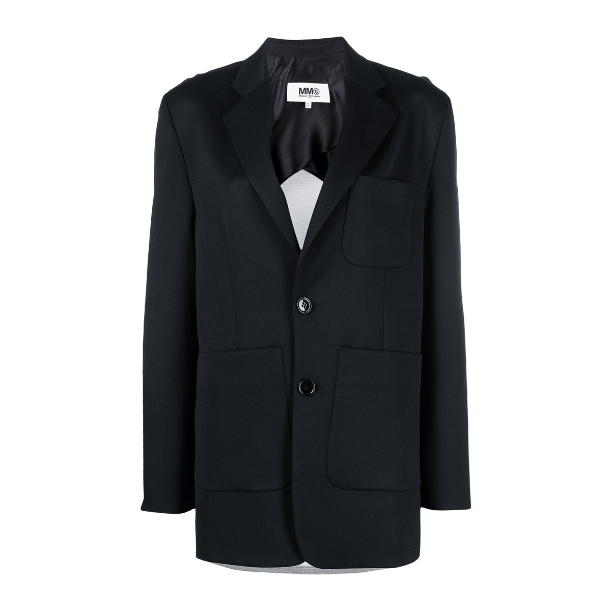 Contrast single breasted blazer