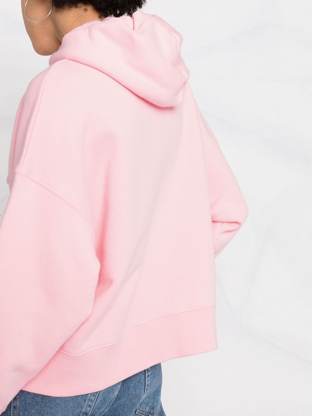 Embroidered bear hoodie pink