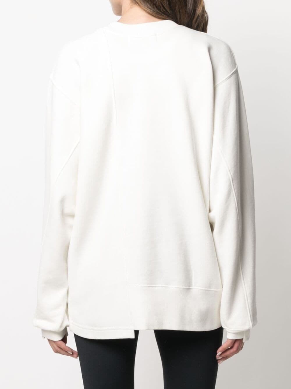 Fleece mix sweatshirt off white