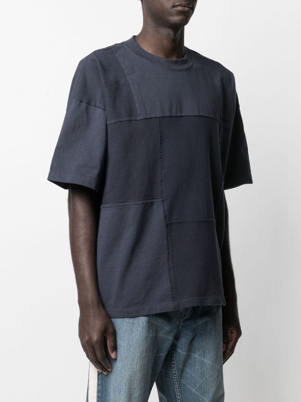 Oversized patchwork t-shirt navy