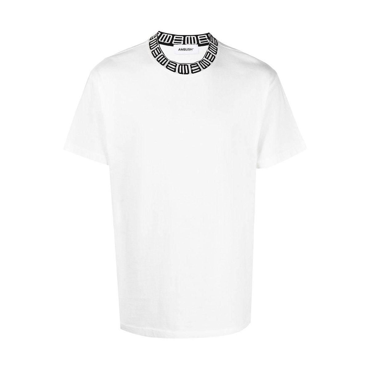 Monogram rib collar t-shirt white