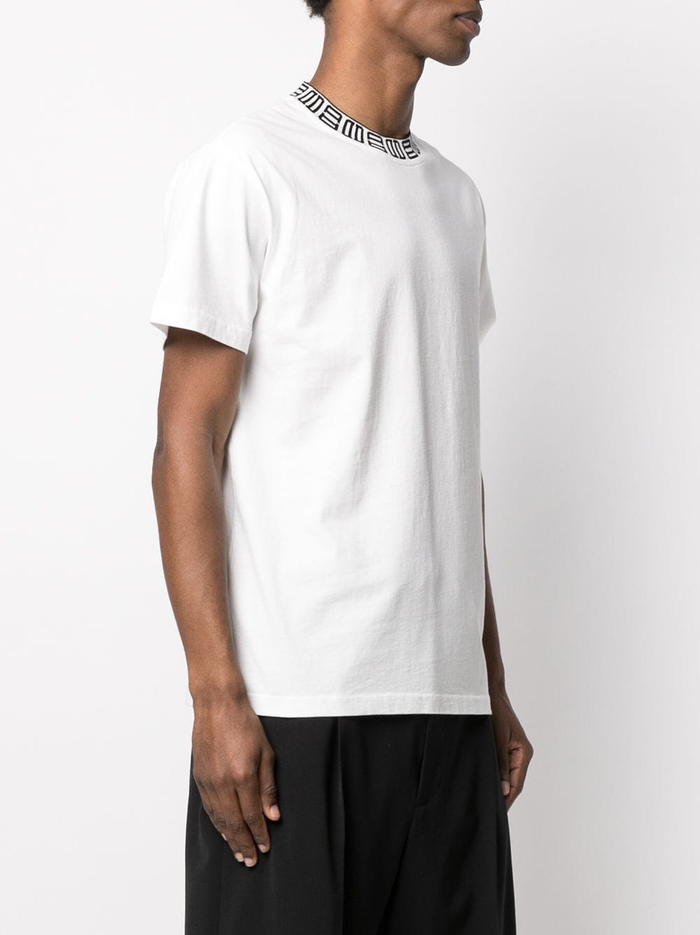 Monogram rib collar t-shirt white