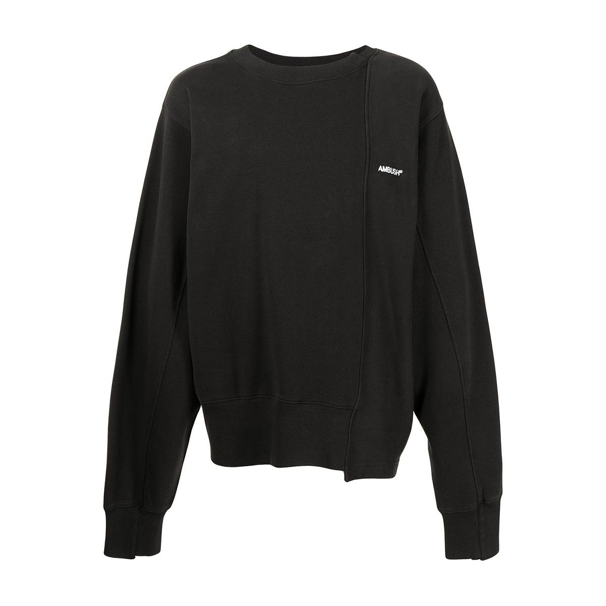 Fleece mix sweatshirt black