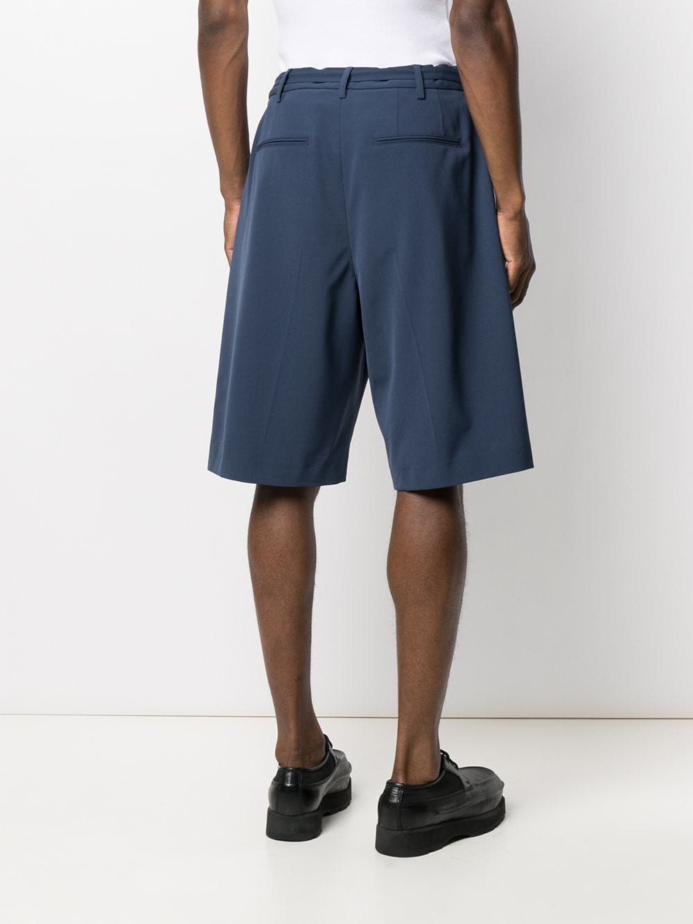 Belted suit short indigo