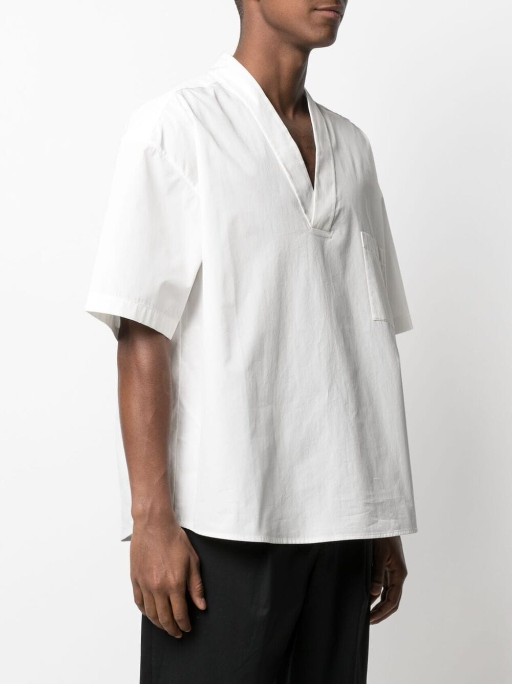 V-neck cotton shirt cloud