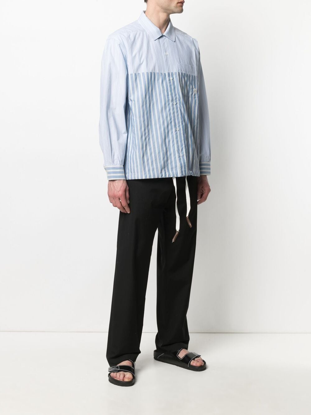 Striped drawstring shirt