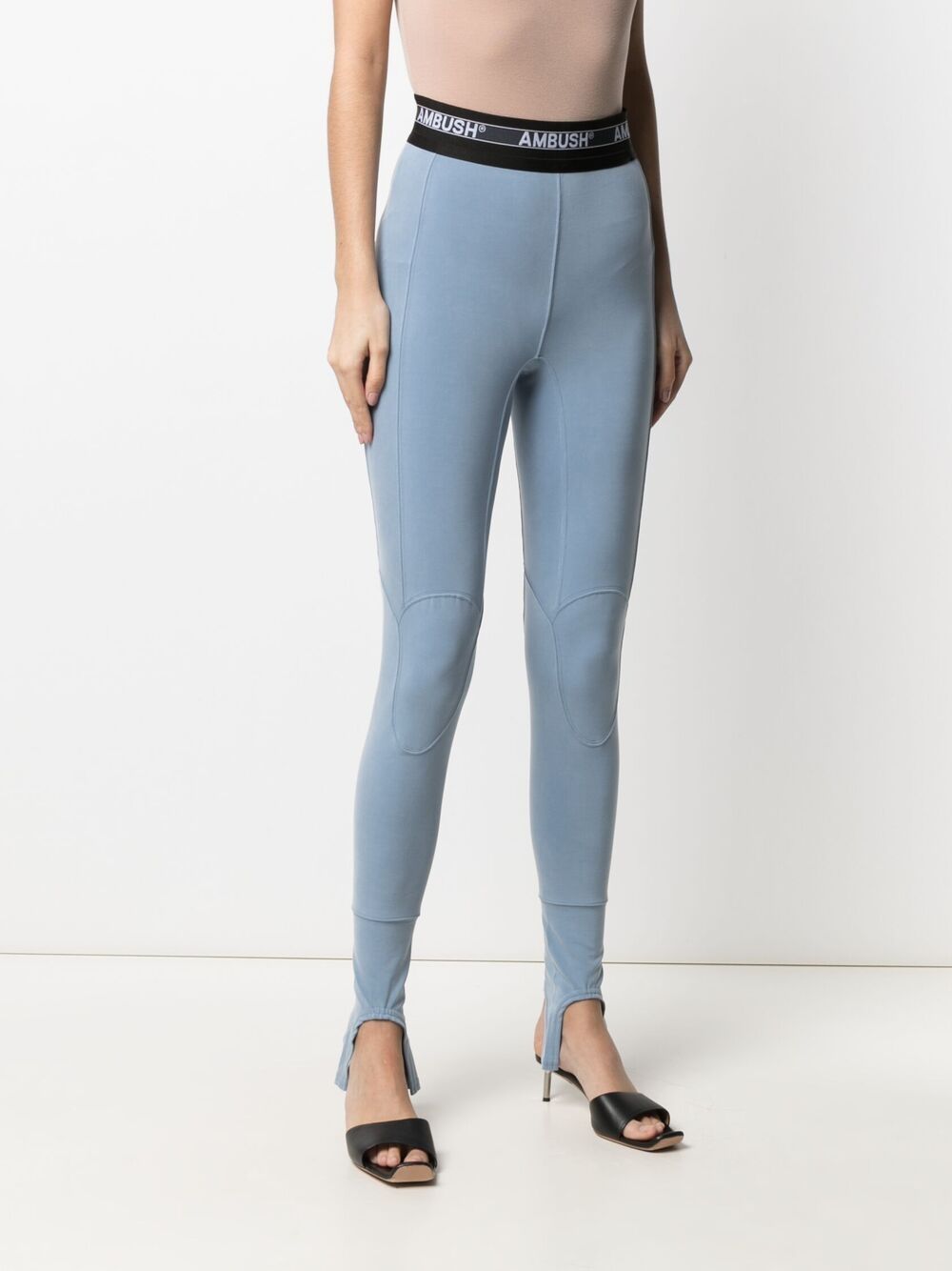 Elastic band cupro legging faded denim