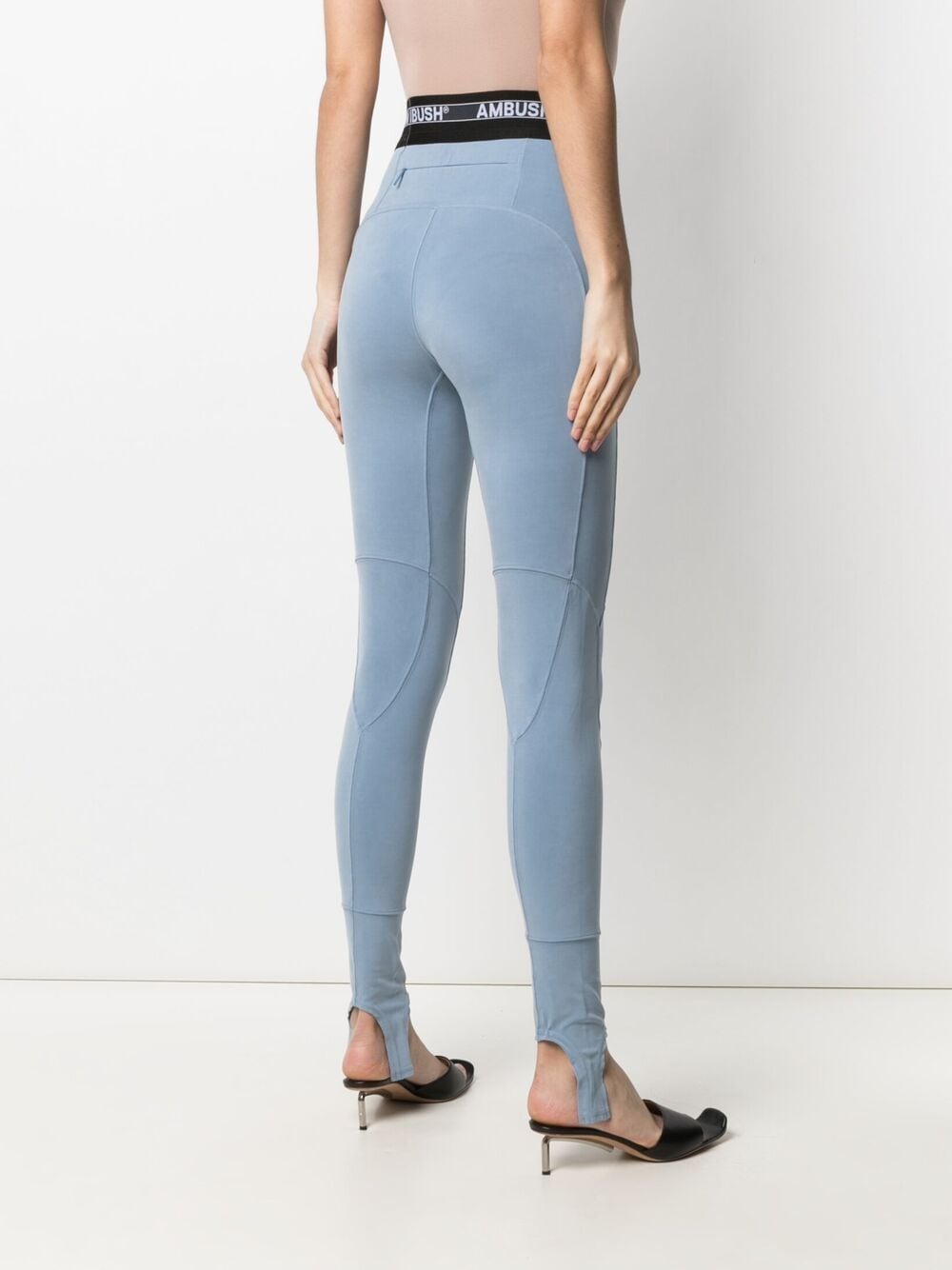 Elastic band cupro legging faded denim