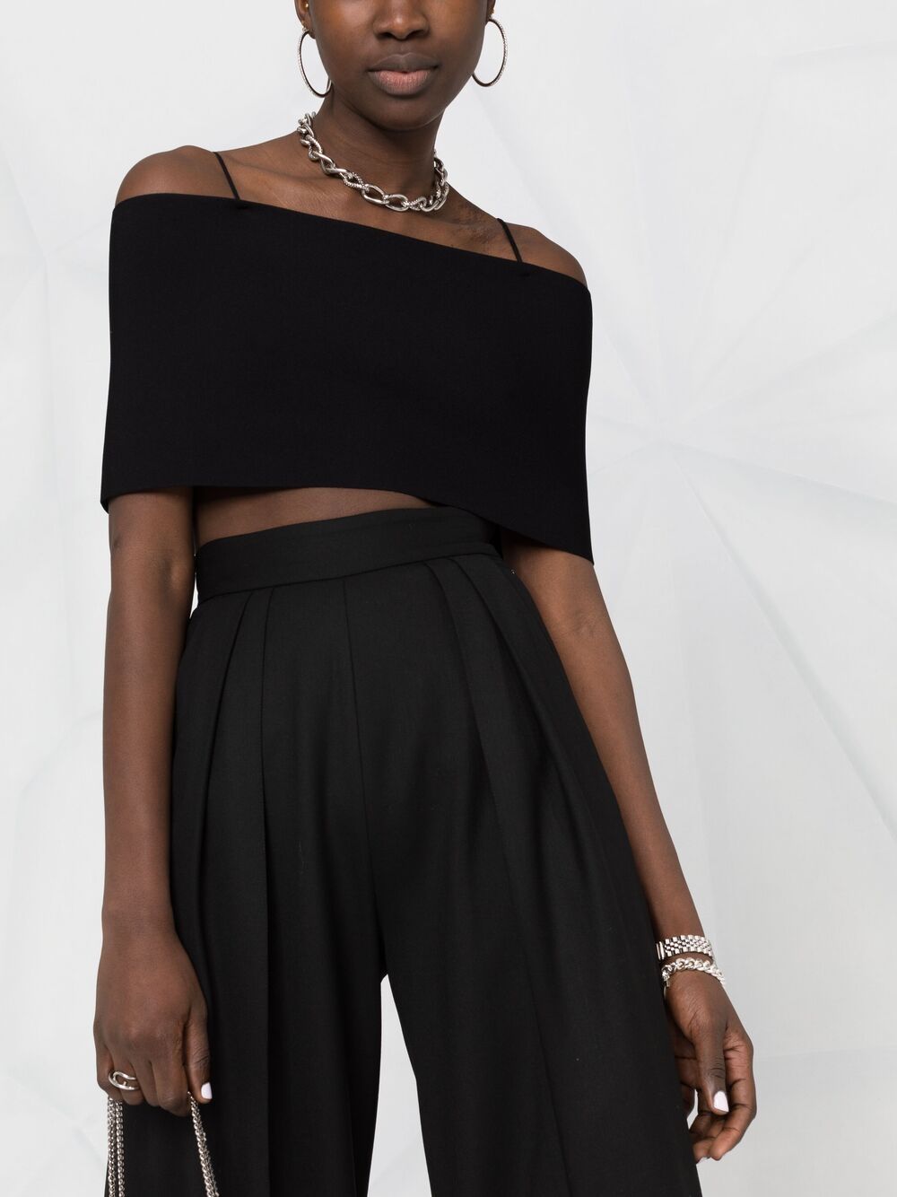 Knit band top black