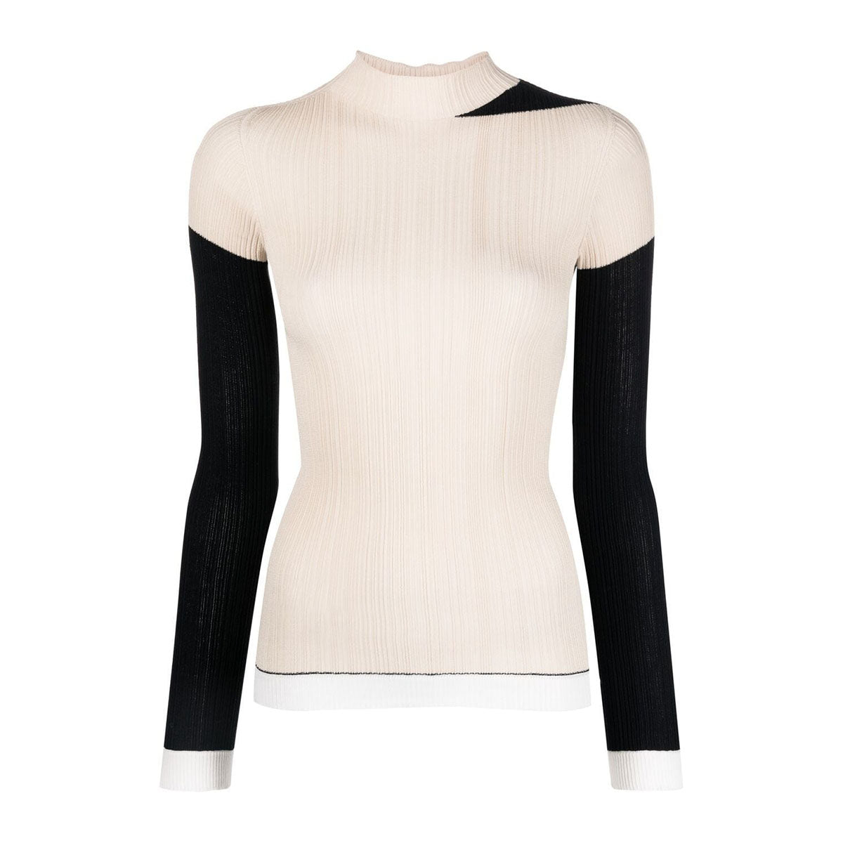 Fine rib knit turtleneck