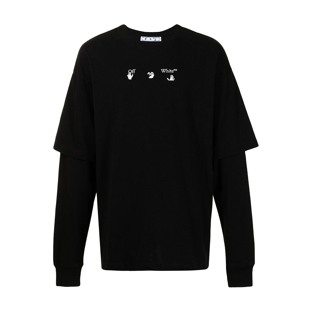 Double layer sleeve t-shirt black