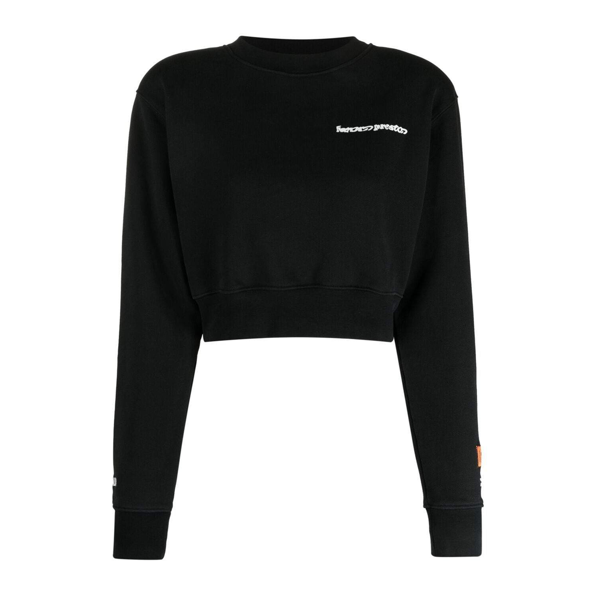Cropped logo sweatshirt black