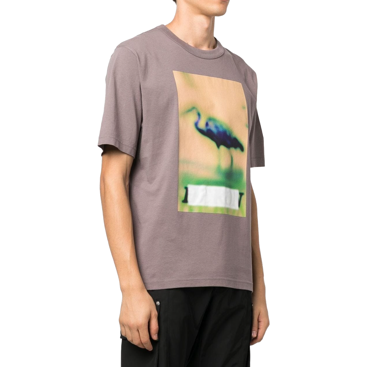 Heron censored ss tee grey yellow