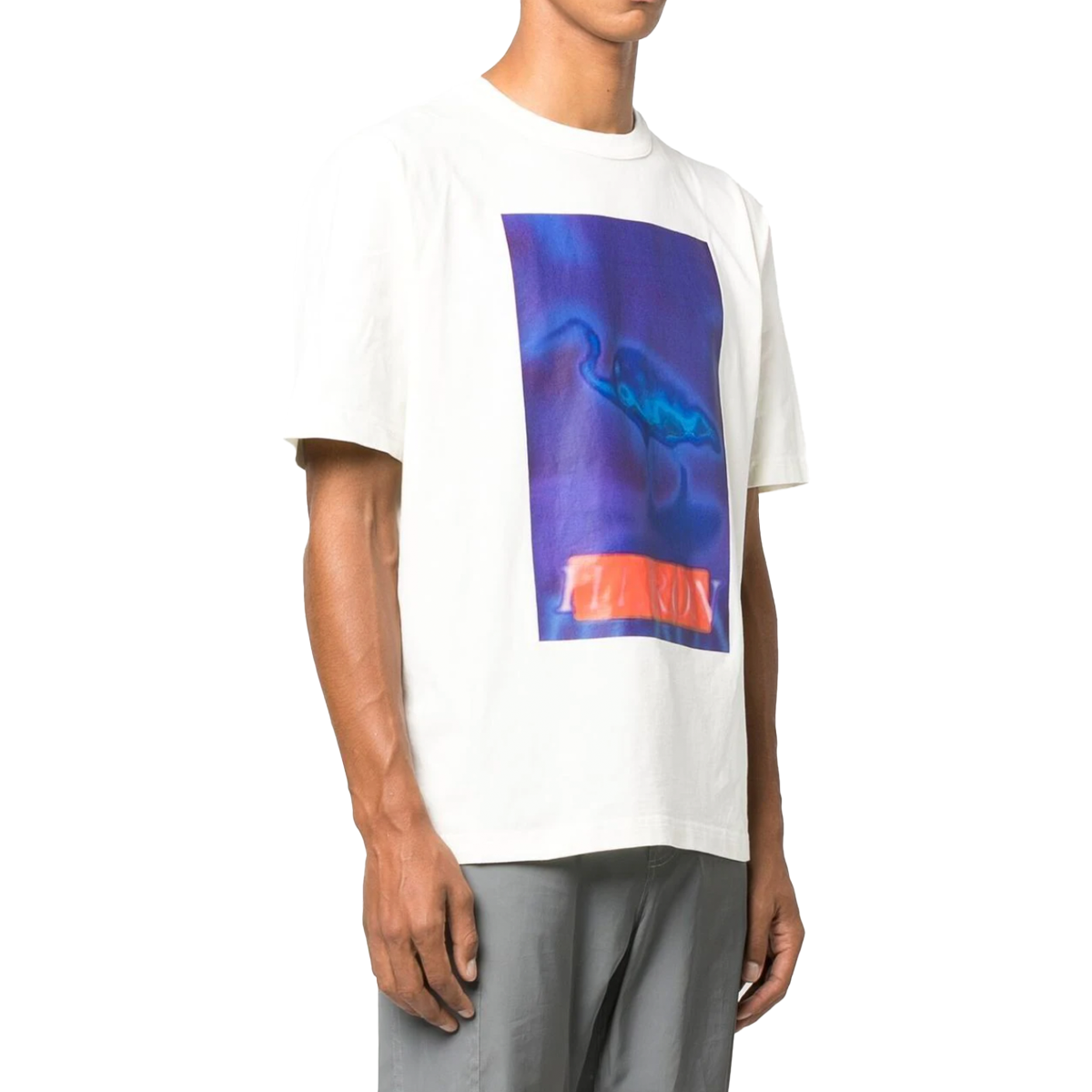 Heron censored ss tee white navy blue