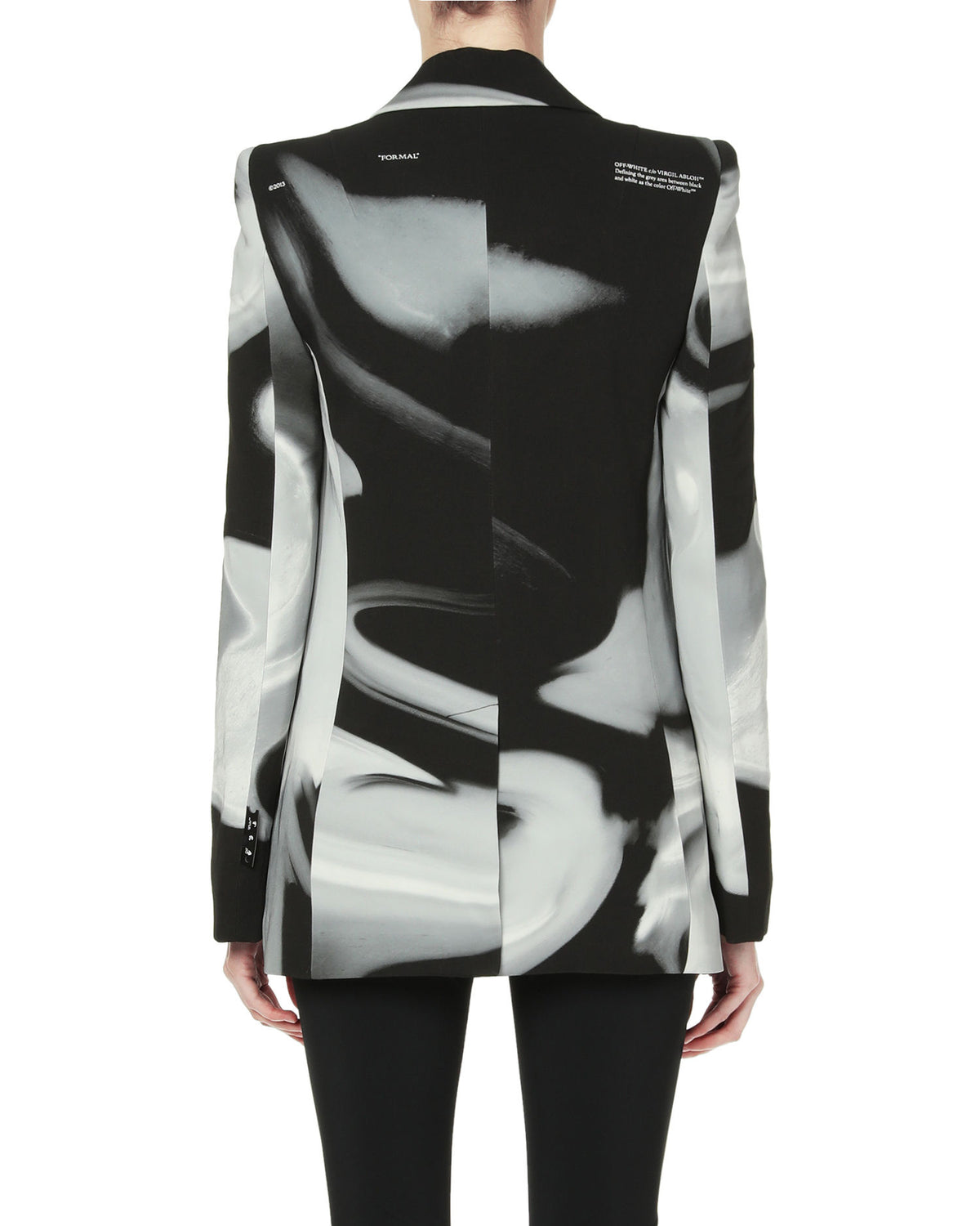 Liquid melt shoulder pads jacket grey black