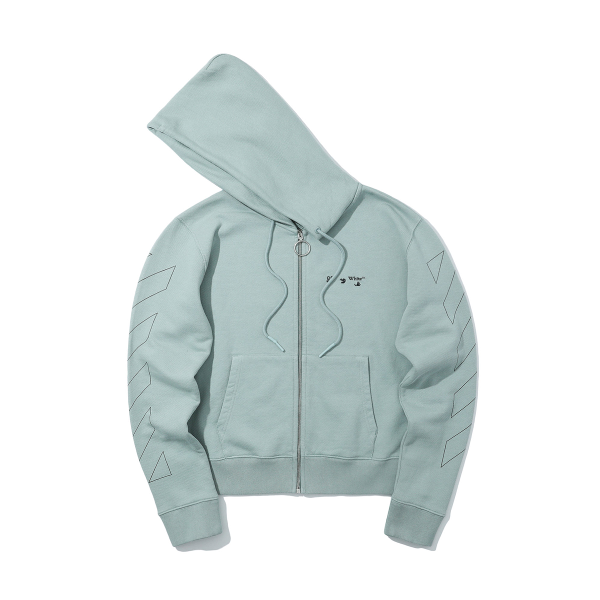 Diag logo slim zip hoodie jadeite