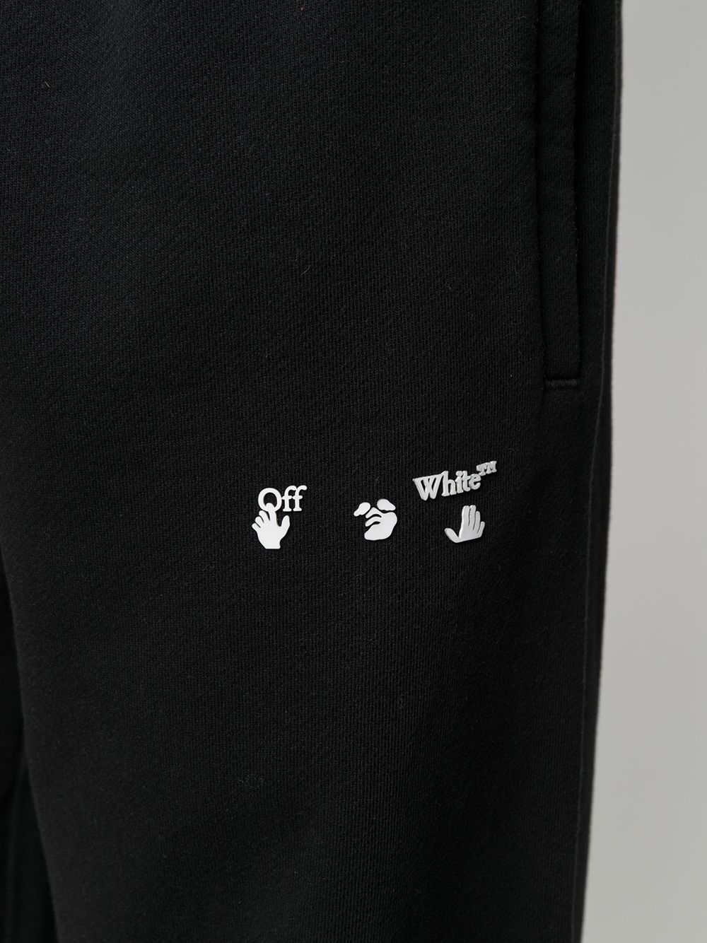 Diag-print sweatpants black