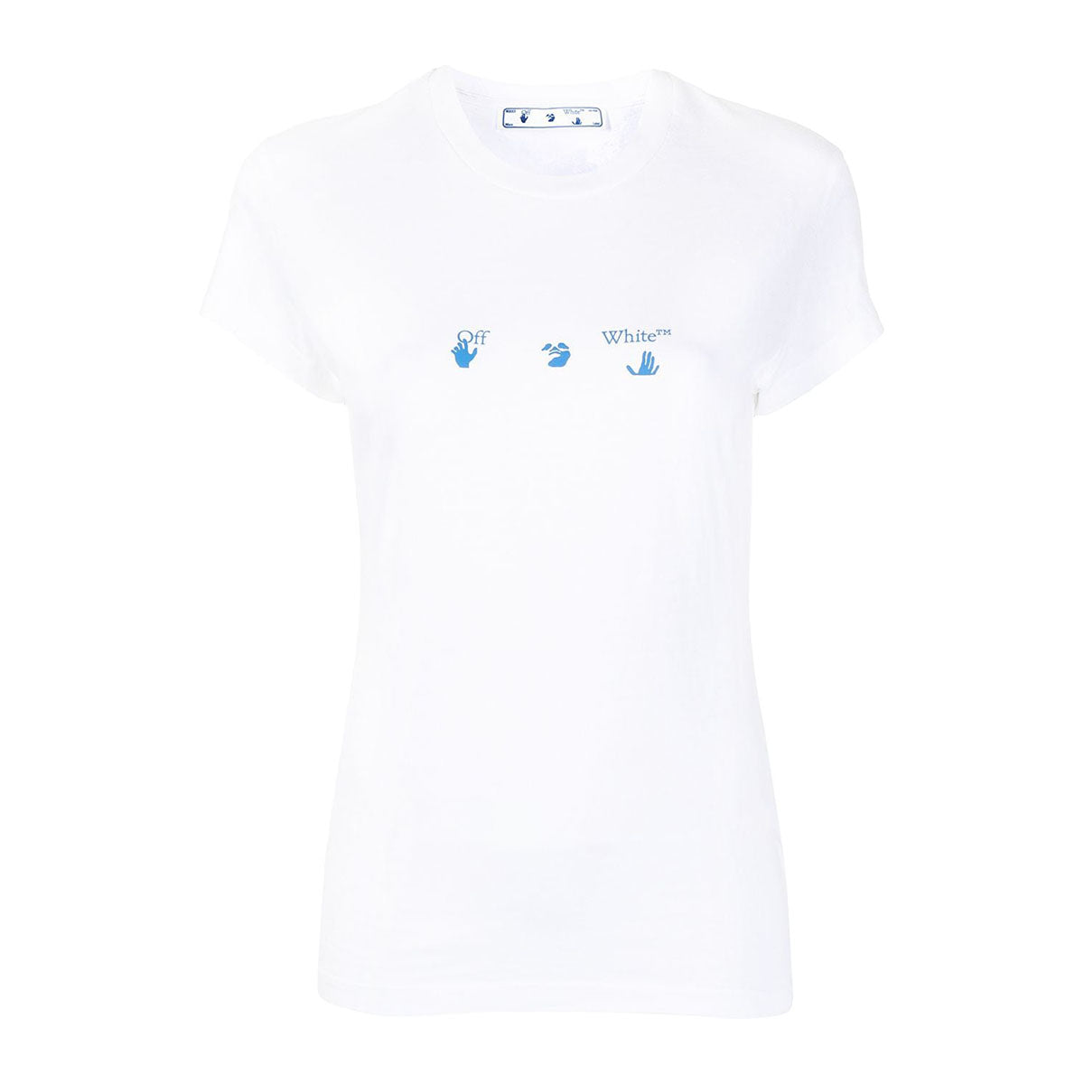Swimming logo fitted tee white blue