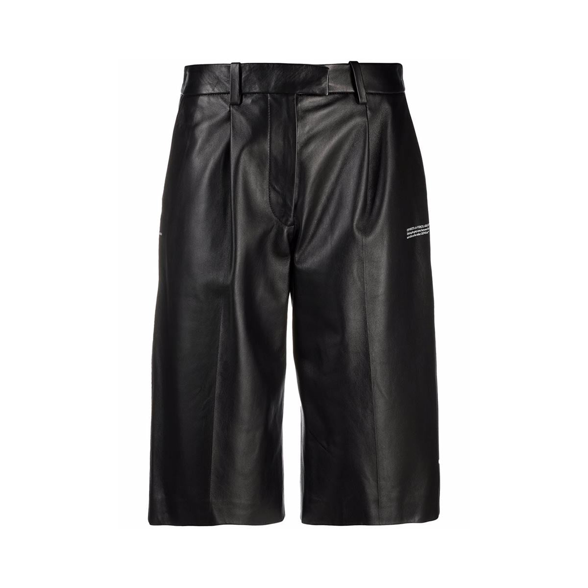 Leather formal shorts black