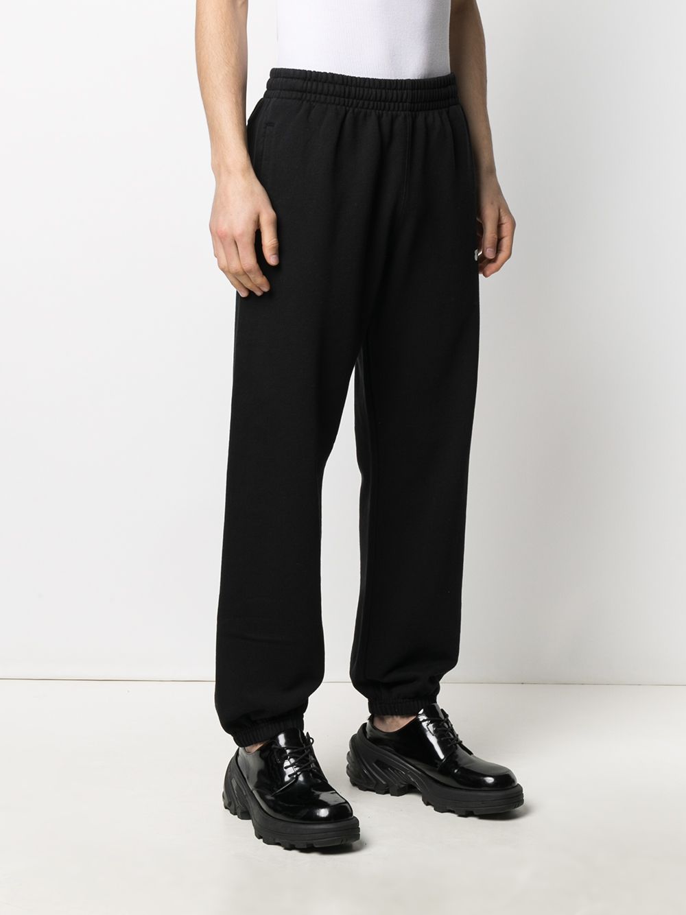 Diag-print sweatpants black