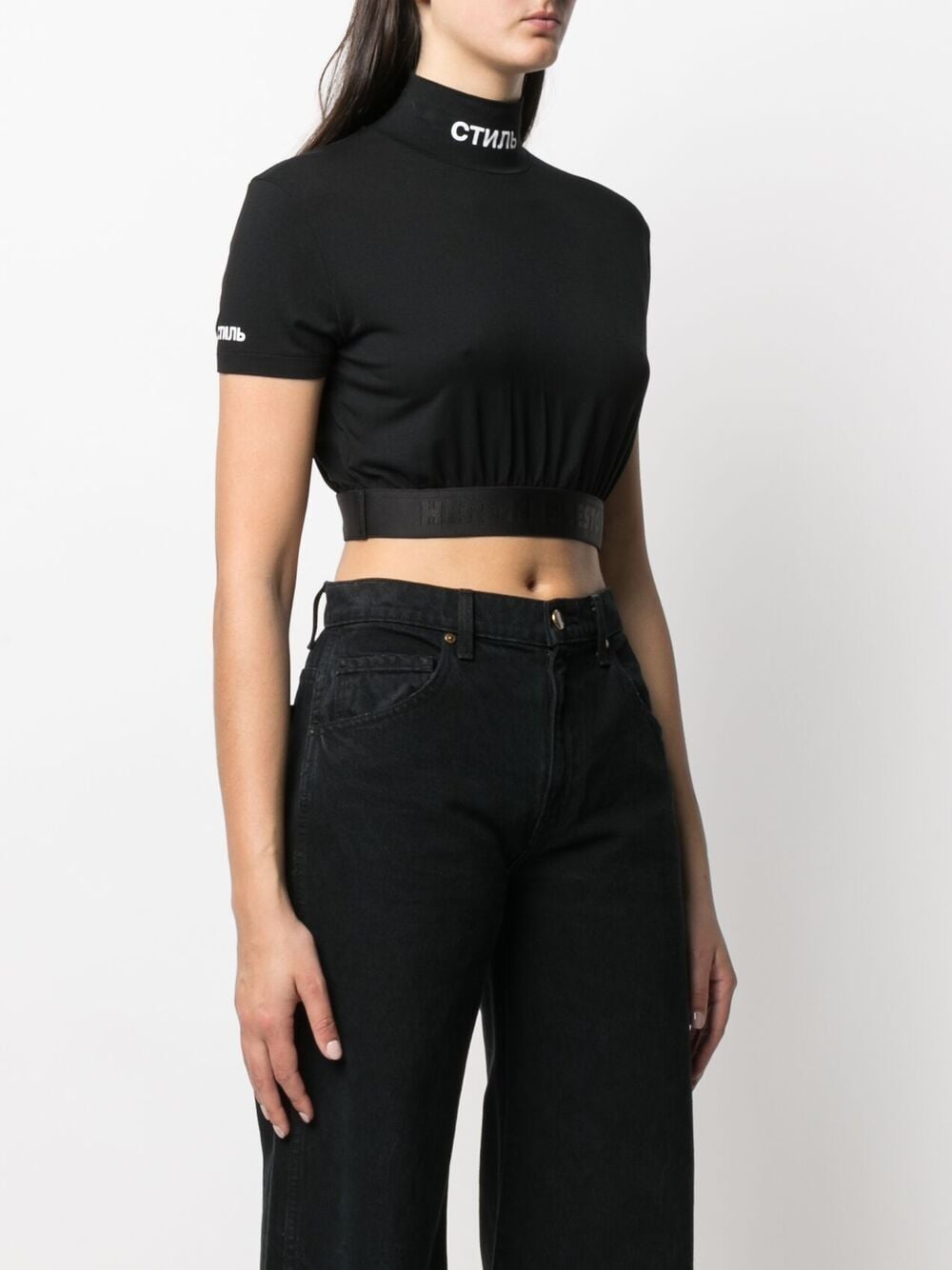 Logo band crop t-shirt