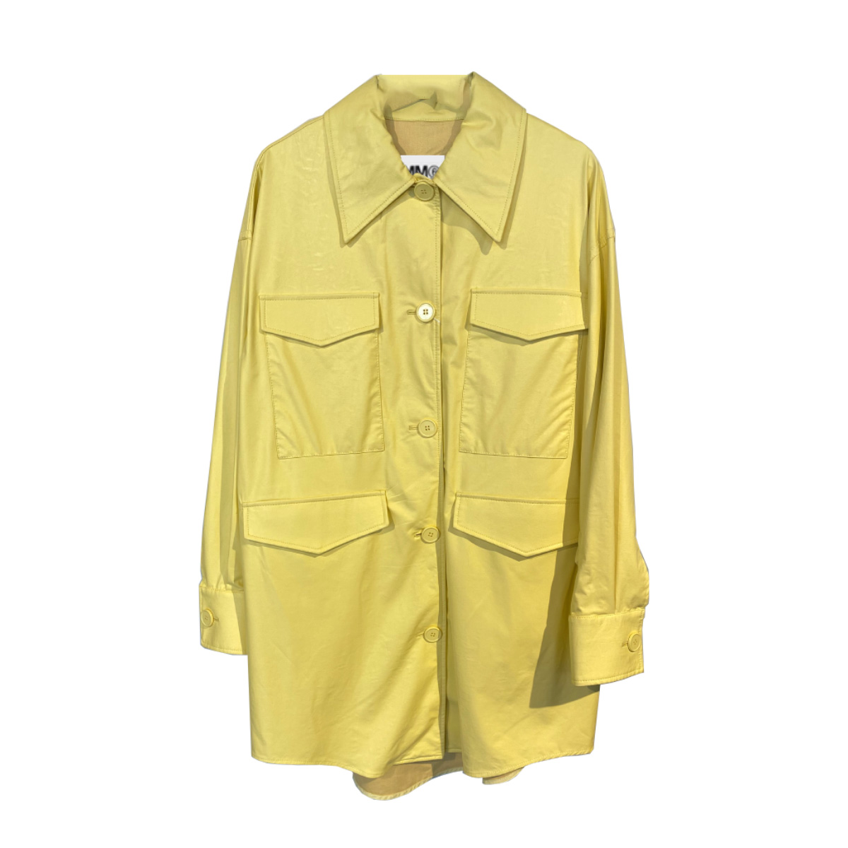 Button up overshirt jacket custard