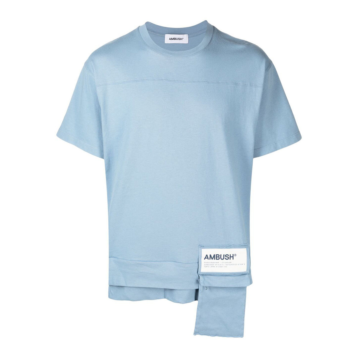 Pocket detail t-shirt light blue