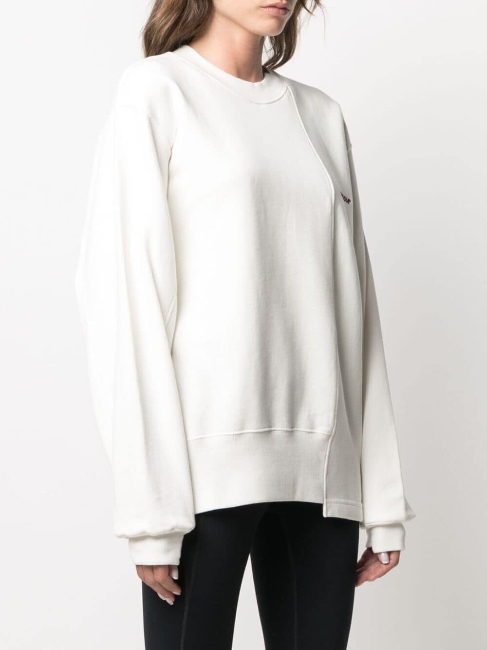 Fleece mix sweatshirt off white