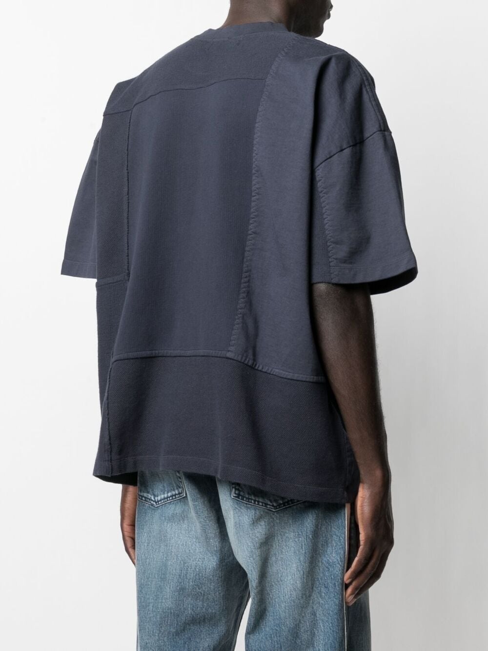 Oversized patchwork t-shirt navy