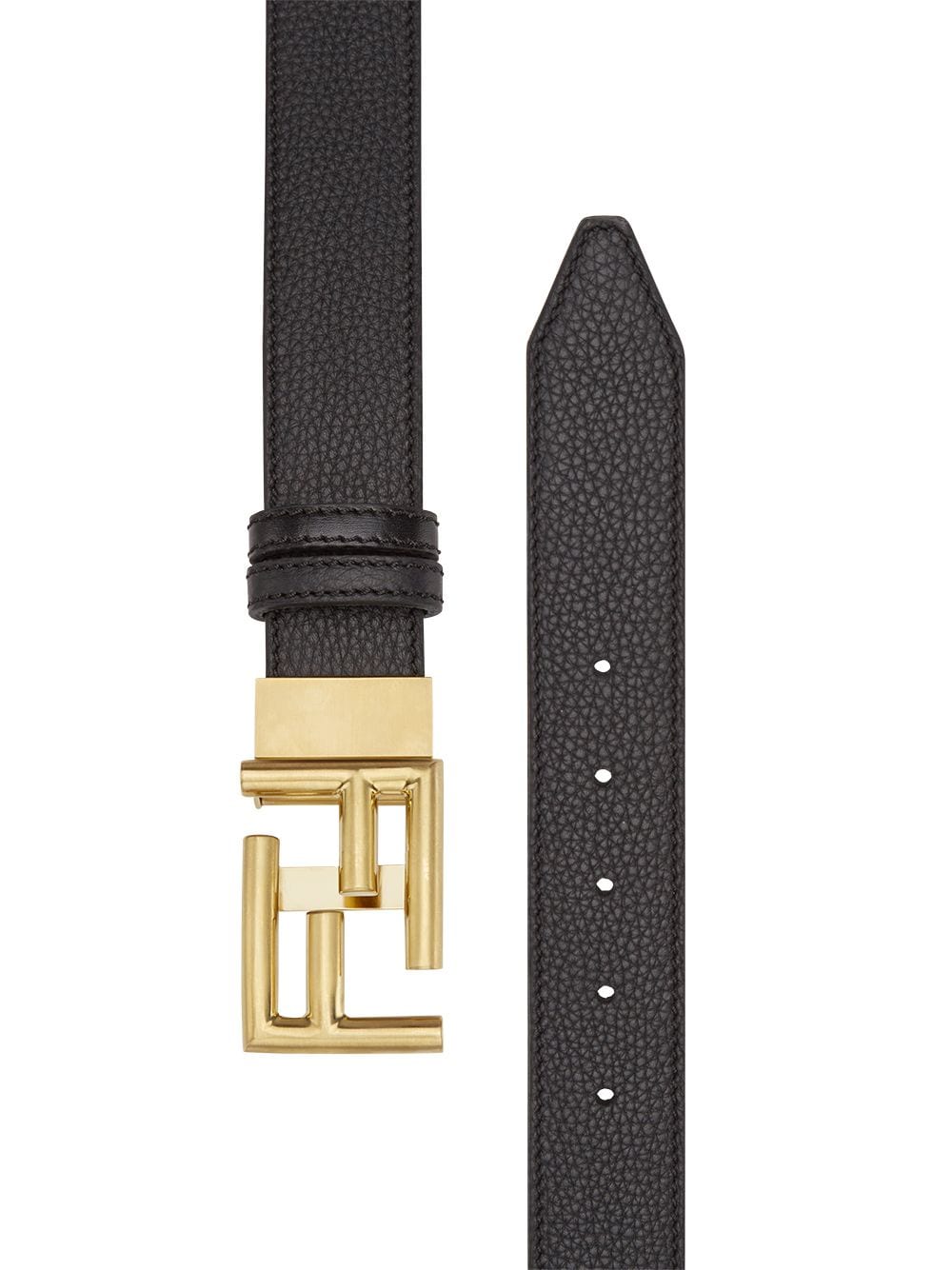 FF Gold Plaque Leather Belt