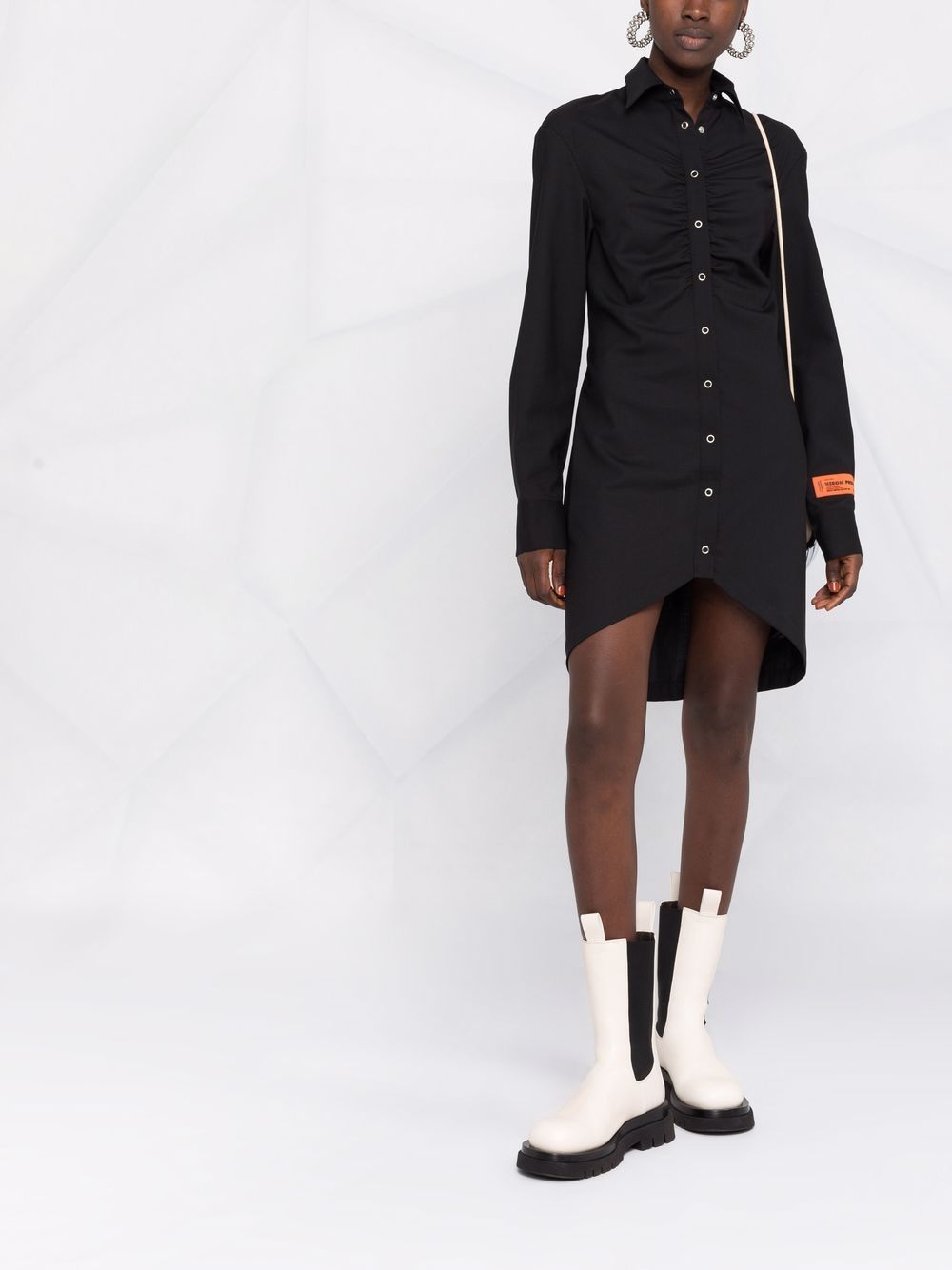 Tailoring draped dress black