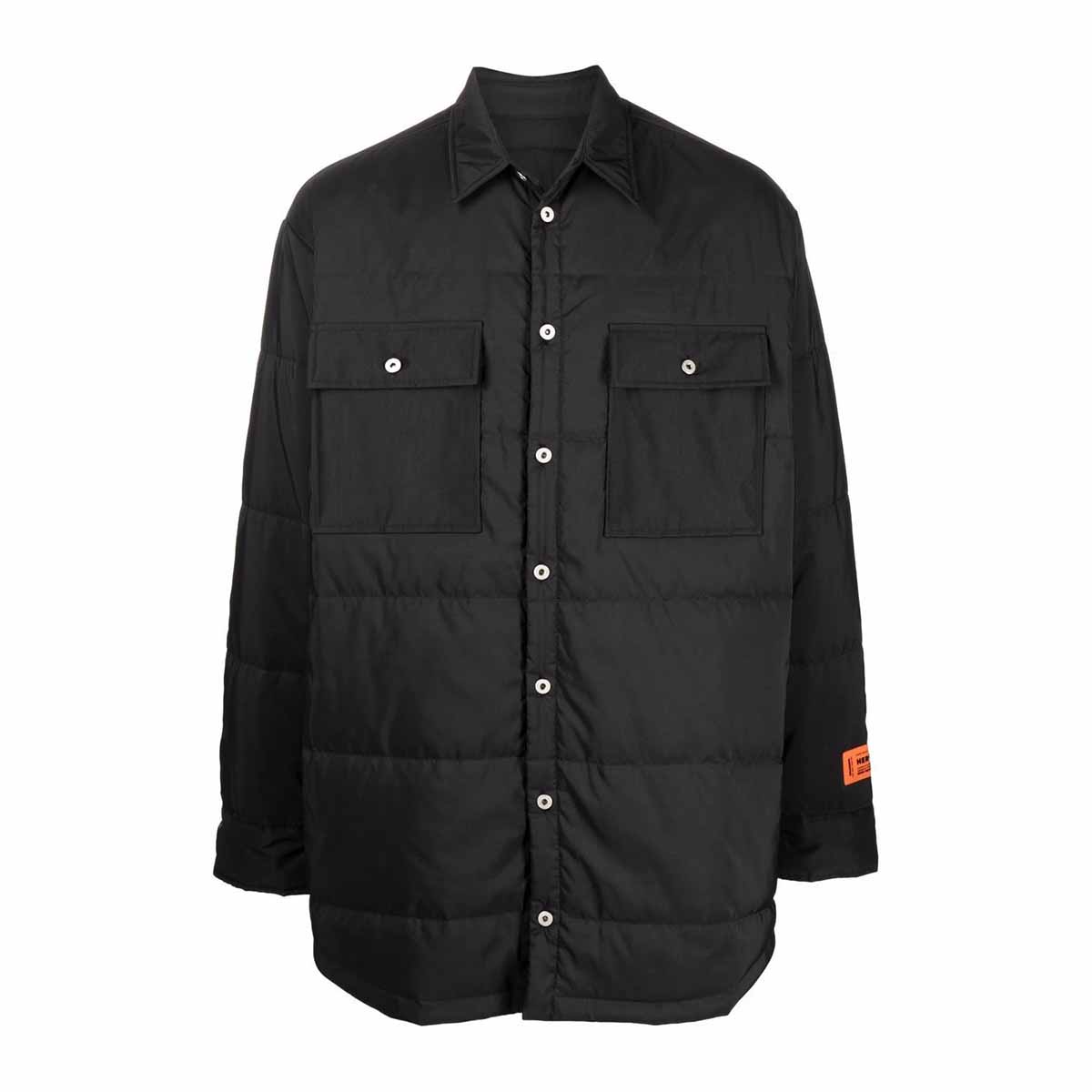 Quilted nylon shirt black