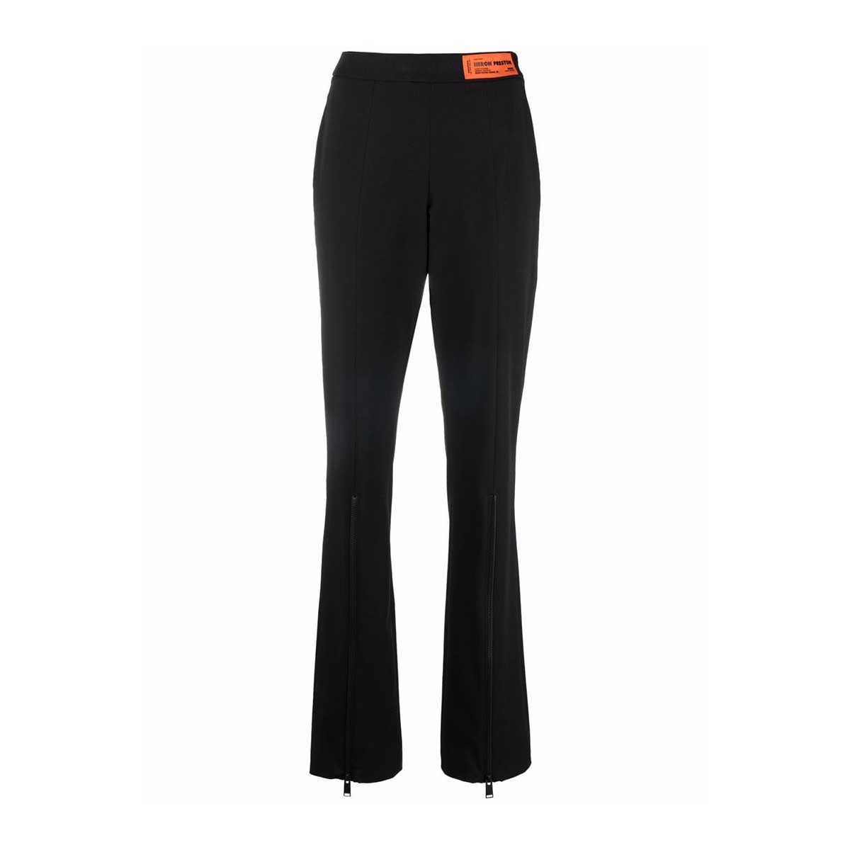 Gabardine stretch zip pants black