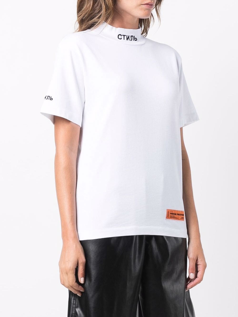 High neck t-shirt white
