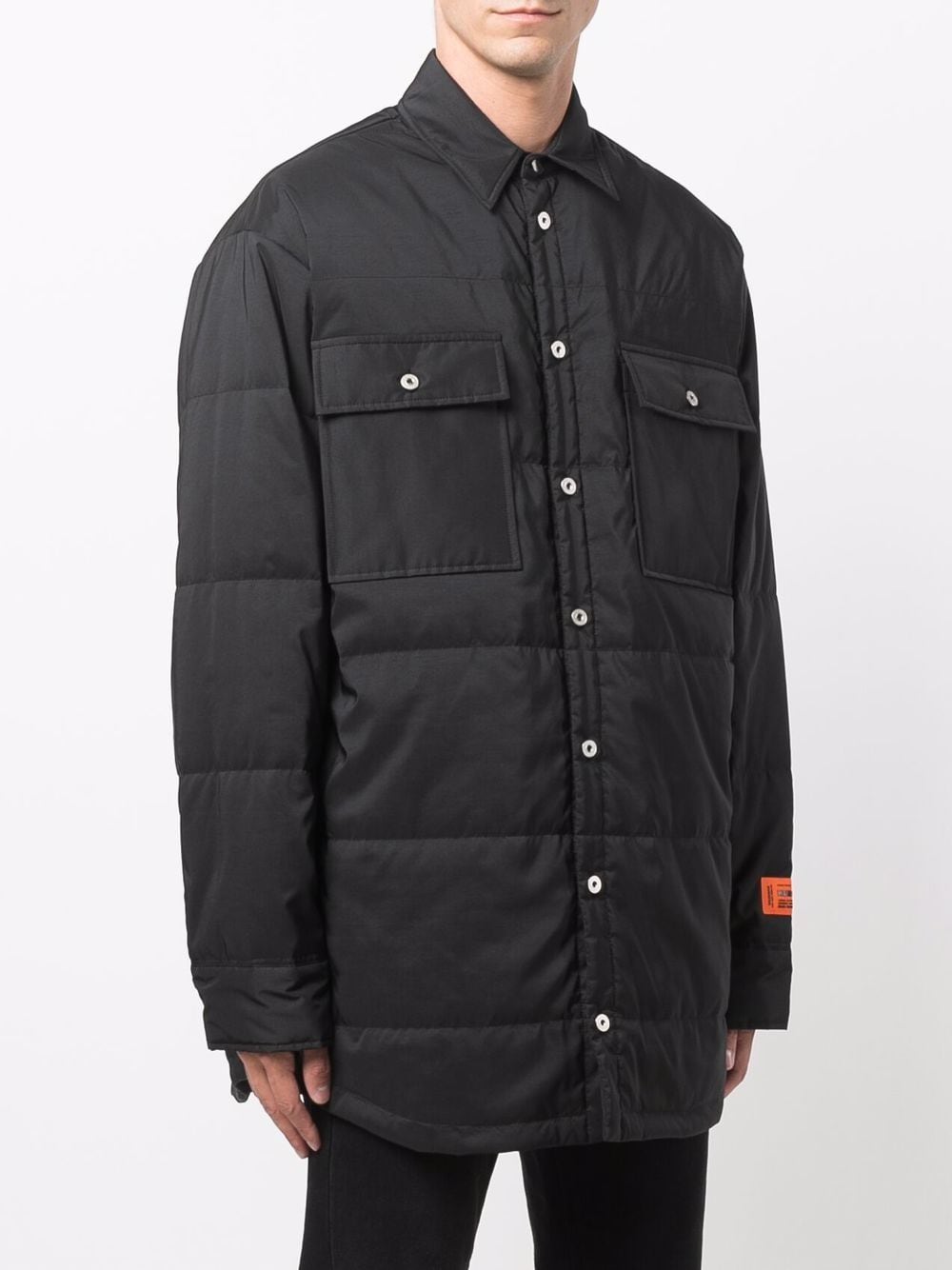 Quilted nylon shirt black