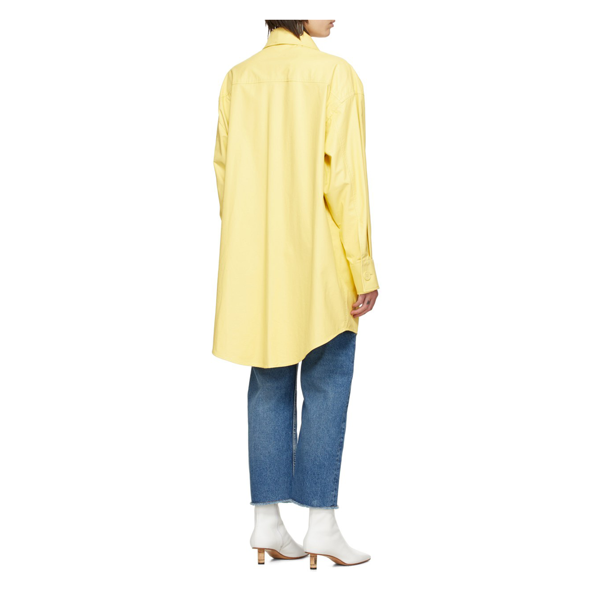 Button up overshirt jacket custard