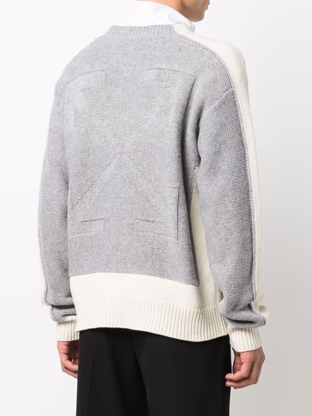 Mask knit crewneck tofu light grey