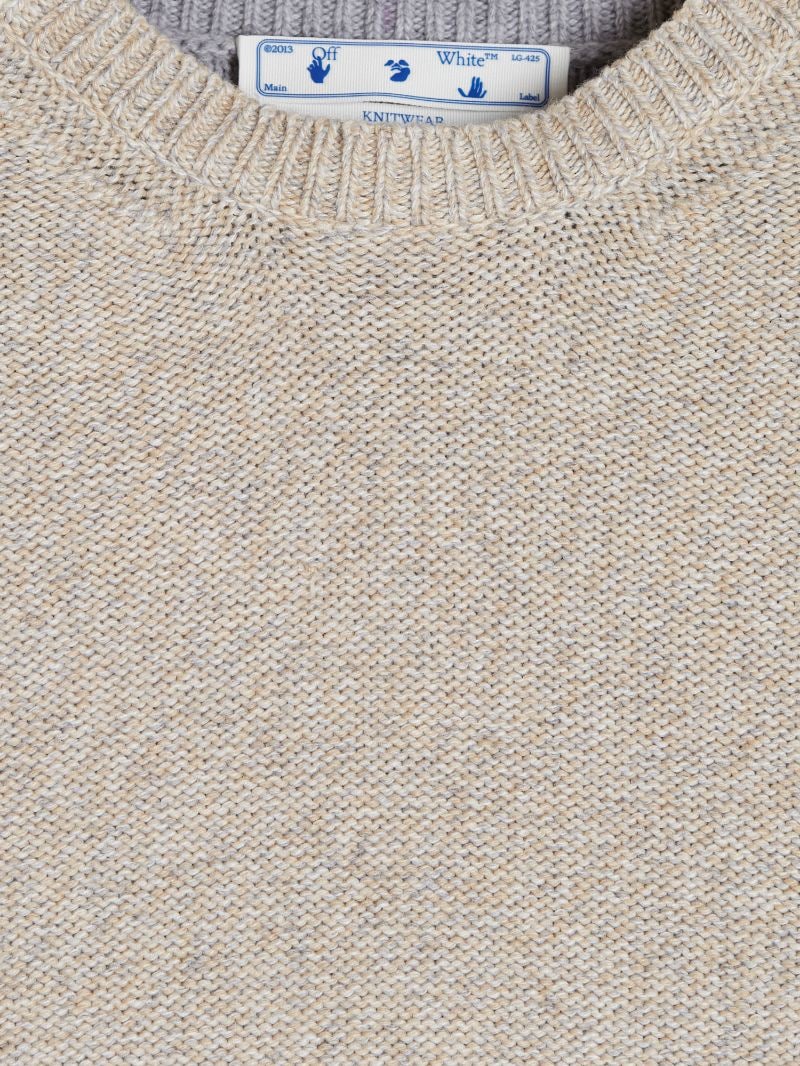 Mask knit crewneck tofu light grey