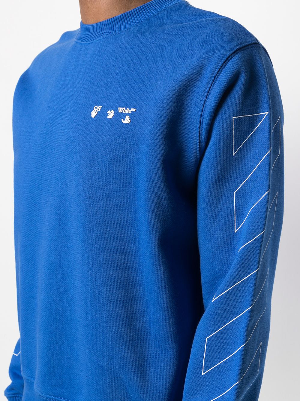 Diag crewneck sweatshirt blue/white